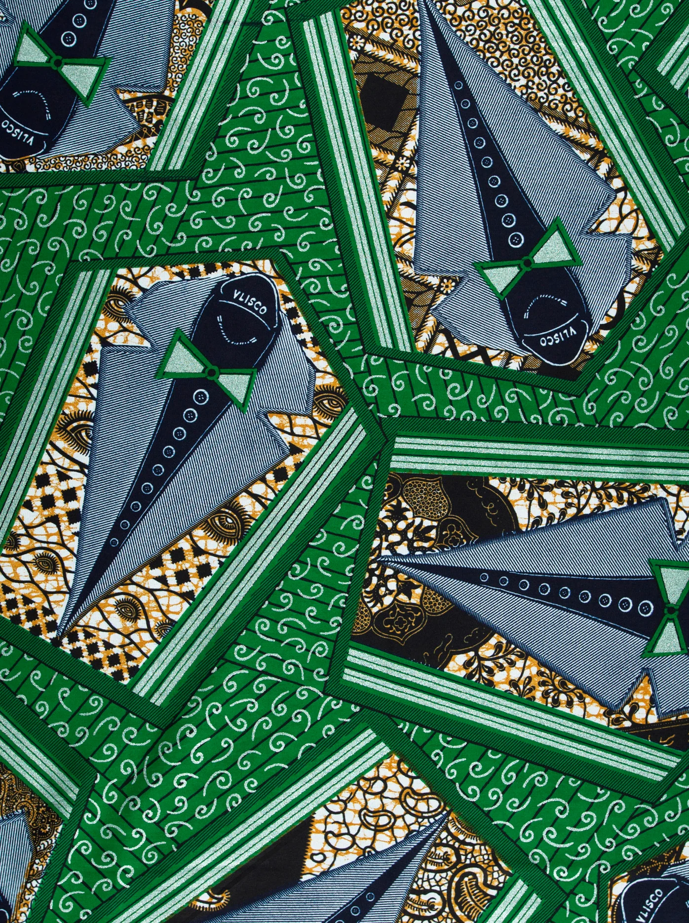 Wax Hollandais | VLW4313.004 | Pastel Green Embellished - Image 3