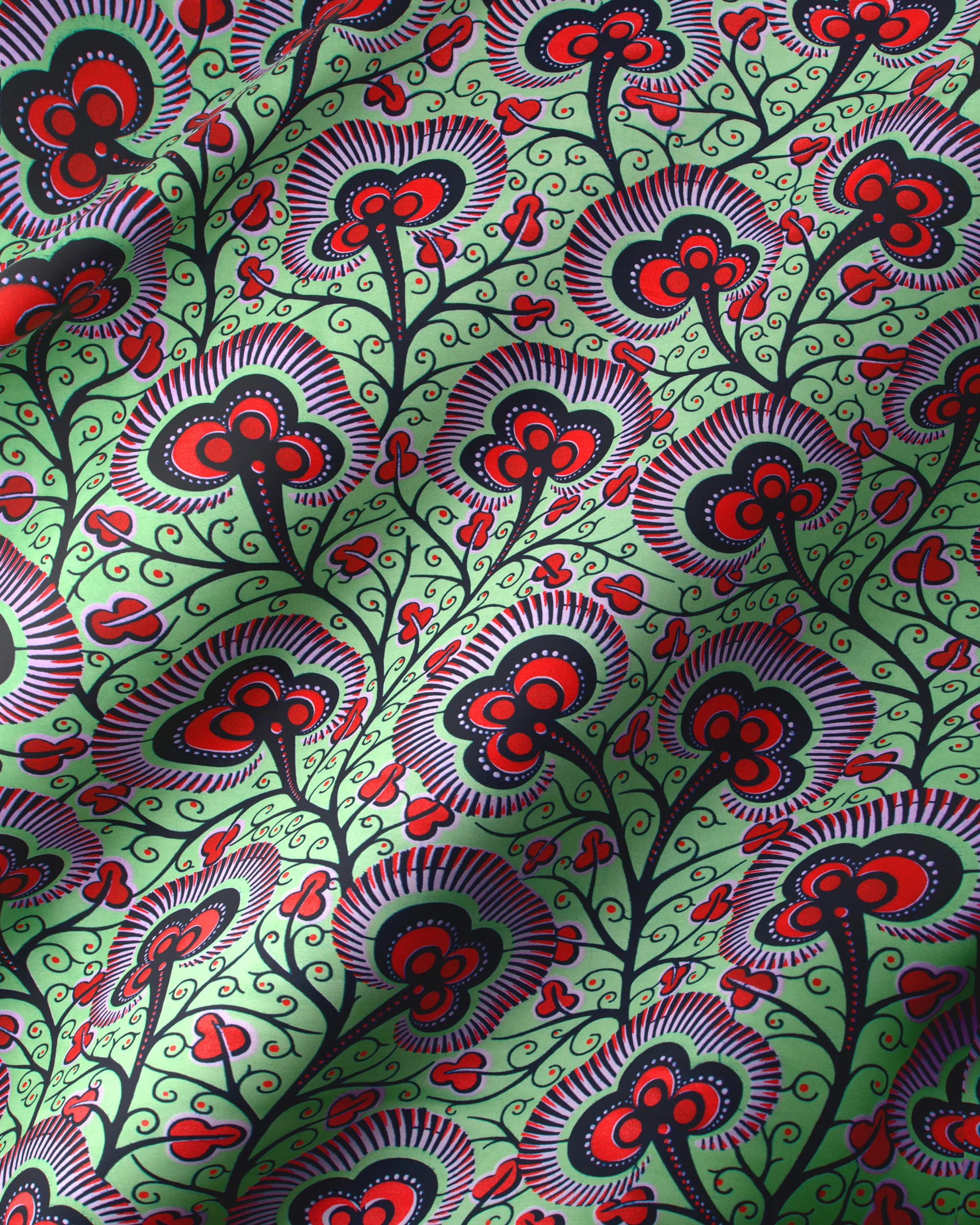 Wax Hollandais | VLW7374.014 | Red Embellished